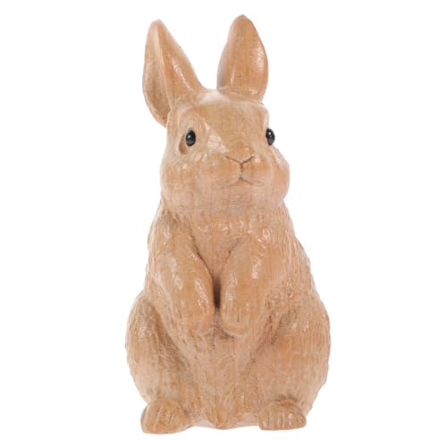 UKCOCO Holzschnitzerei Hase Dekoratives Hasenornament aus Holz für Tischdekoration im Wohnzimmer Handgefertigte Holzfigur Kreative für Ostern oder Garten Langlebig und Leicht UKCOCO Holzschnitzerei Hase Dekoratives Hasenornament aus Holz für Tischdekoration im Wohnzimmer Handgefertigte Holzfigur Kreative für Ostern oder Garten Langlebig und Leicht von UKCOCO