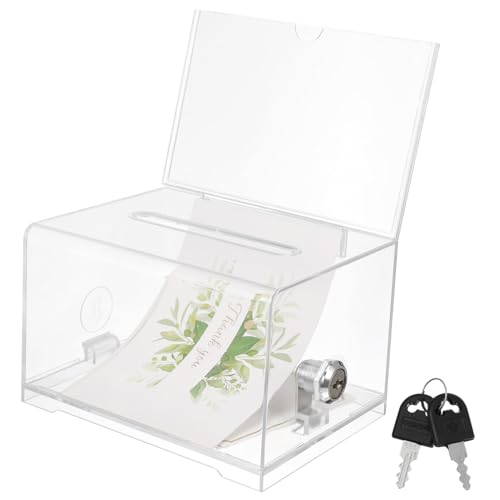 UKCOCO Klarer Acryl Vorschlagsbox mit Schloss Spendenbox für Fundraising und Abstimmungen für Ausstellungen Hotels und Schlüsseln und Wechselbaren Schildern UKCOCO Klarer Acryl Vorschlagsbox mit Schloss Spendenbox für Fundraising und Abstimmungen für Ausstellungen Hotels und Schlüsseln und Wechselbaren Schildern von UKCOCO