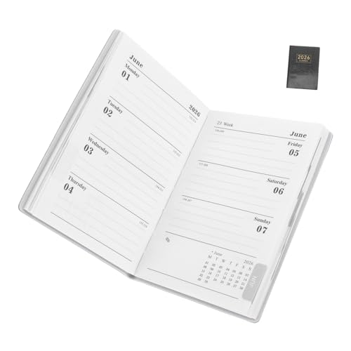 UKCOCO Kompakter Tageskalender 2026 Im A7-format, Taschenplaner, Englischer Monats- Und Wochenplaner, Pu-einband, Taschenkalender Für Die Handtasche, Kleiner Planer-notizblock Für UKCOCO Kompakter Tageskalender 2026 Im A7-format, Taschenplaner, Englischer Monats- Und Wochenplaner, Pu-einband, Taschenkalender Für Die Handtasche, Kleiner Planer-notizblock Für von UKCOCO