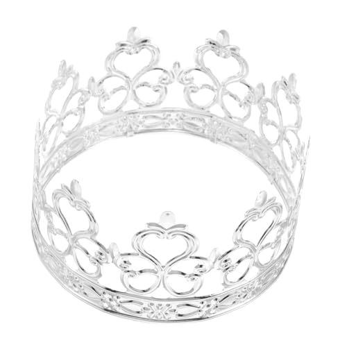 UKCOCO Kronenkuchen dekorieren Kuchendekoration kleine Krone Prinzessin Krone Tortenaufsatz Autos Kuchendekorationen Cupcake -Topper Kuchendekorationen für Jungen Eisenblech Silber von UKCOCO