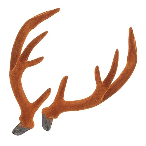 UKCOCO Künstliche Hirschgeweihe Braun DIY Haar Accessoires Stirnband Weihnachten Kopfschmuck Basteln Festliche Dekoration für Frauen Party Cosplay von UKCOCO