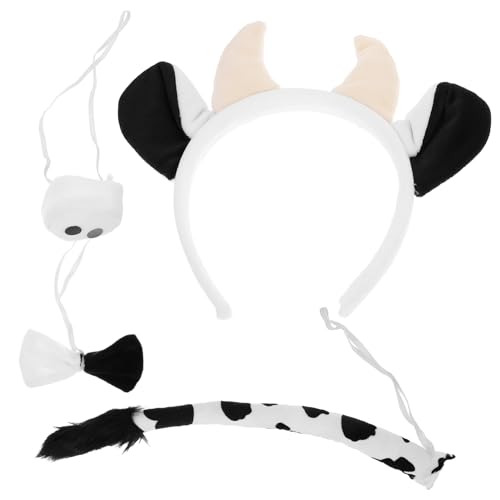 UKCOCO Kuhkostüm mit Realistischem Kuh Nasen Accessoire Schwarzem Weißem Plüsch Haarreif mit Hörnern und Abnehmbarem Geeignet für Halloween Cosplay Partys und Rollenspiele UKCOCO Kuhkostüm mit Realistischem Kuh Nasen Accessoire Schwarzem Weißem Plüsch Haarreif mit Hörnern und Abnehmbarem Geeignet für Halloween Cosplay Partys und Rollenspiele von UKCOCO
