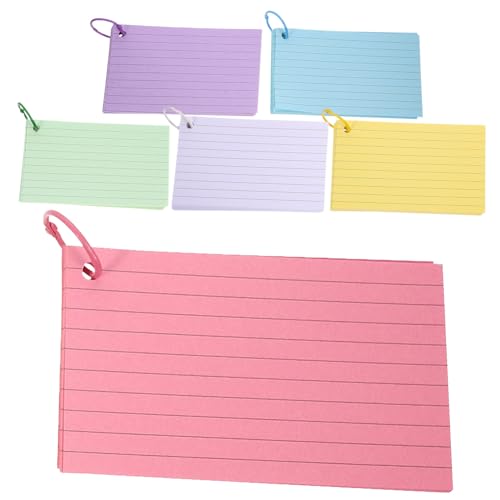 UKCOCO Loose Leaf Karteikarten mit Metallringen Blanko Notizkarten in Cremefarben Vielseitige Indexkarten für Lernen Memo und Organisation Langlebiges Papier Handlich für Schule und Büro von UKCOCO