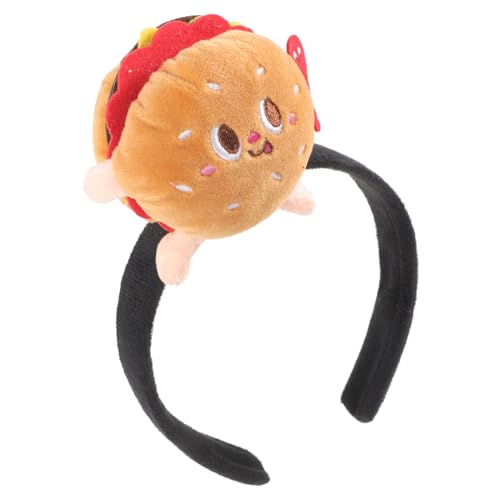 UKCOCO Lustiges Hamburger Stirnband für Teenager und Frauen Cartoon Haarschmuck für Kostümpartys Langlebiges Stoffmaterial Einzigartiges Accessoire für Festivals von UKCOCO