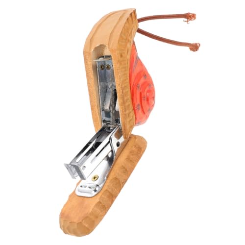 UKCOCO Mini Holz Heftgerät Schneckenform Handgefertigt Langlebig mit Metallkern Tragbar Lustig Cartoon Büro Schüler Lehrer von UKCOCO