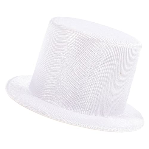 UKCOCO Miniatur Schneemann Hut Weiß Top Hat DIY Bastelmaterial Langlebiger Puppenaccessoire für Weihnachtsdeko Party Favor Handgefertigter Kleiner für Puppen und Figuren von UKCOCO