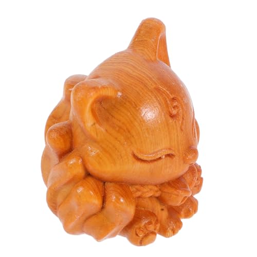 UKCOCO Neunschwänzige Fuchsstatue aus Holz Tierstatue aus Holz Tier-Holzschnitzerei-Dekoration geschnitztes Holztier Innenskulptur Figuren Wohnkultur Holzfigur Thuja Brown UKCOCO Neunschwänzige Fuchsstatue aus Holz Tierstatue aus Holz Tier-Holzschnitzerei-Dekoration geschnitztes Holztier Innenskulptur Figuren Wohnkultur Holzfigur Thuja Brown von UKCOCO