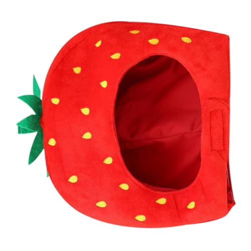 UKCOCO Niedliche Erdbeer Kostüm Haube aus Weichem Plüsch Bequemes Party Hut Headwear für Karneval Halloween Fotoshooting Rot Leicht und Hautfreundlich UKCOCO Niedliche Erdbeer Kostüm Haube aus Weichem Plüsch Bequemes Party Hut Headwear für Karneval Halloween Fotoshooting Rot Leicht und Hautfreundlich von UKCOCO