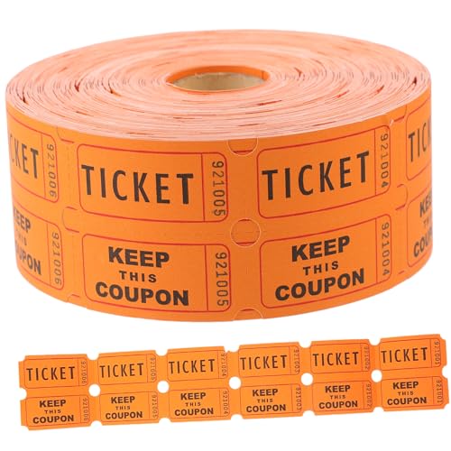 UKCOCO Orange Raffle Tickets Rolle Gewinnlose für Veranstaltungen Spiele und Events Leicht Abreißbar Geeignet für Große Events und Aktivitäten von UKCOCO