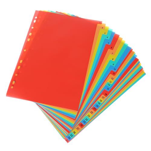 UKCOCO Ordner Trennblätter Teilig PVC Registerkarten Divider für Büro Schule Zuhause Dokumentenorganisation Klassenzimmer Schnellhefter Ablage von UKCOCO