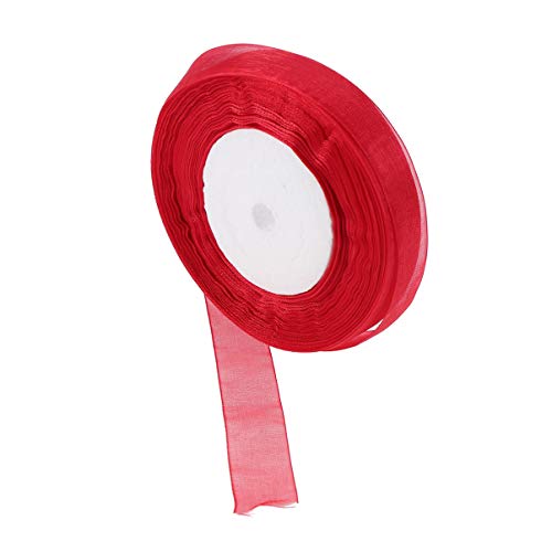 UKCOCO Organza Band Rot Transparentes Geschenkband für Hochzeiten Partys DIY Dekoration und Bastelprojekte Hochwertiges für Geschenkschleifen von UKCOCO