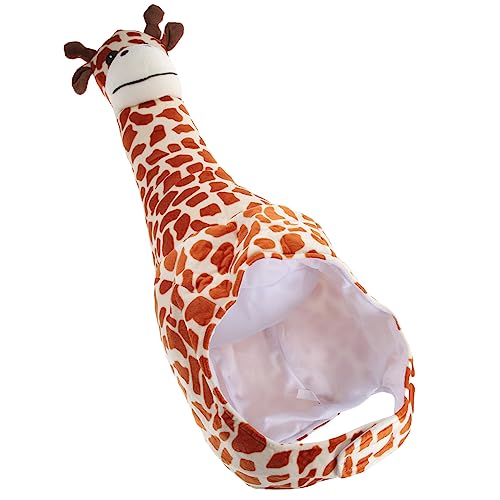 UKCOCO Plüsch Giraffen Kopfhaube mit Langem Hals und Geweih Weiche Tierkopf Kostümhaube für Party Cosplay Fotoshooting Wiederverwendbar und Vielseitig Einsetzbar von UKCOCO