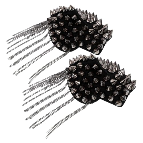 UKCOCO Punk Schulterklappen mit Nieten und Quasten Retro Epaulette für Damen und Herren Modisches Metall Schulterabzeichen für Jacken und Kostüme UKCOCO Punk Schulterklappen mit Nieten und Quasten Retro Epaulette für Damen und Herren Modisches Metall Schulterabzeichen für Jacken und Kostüme von UKCOCO
