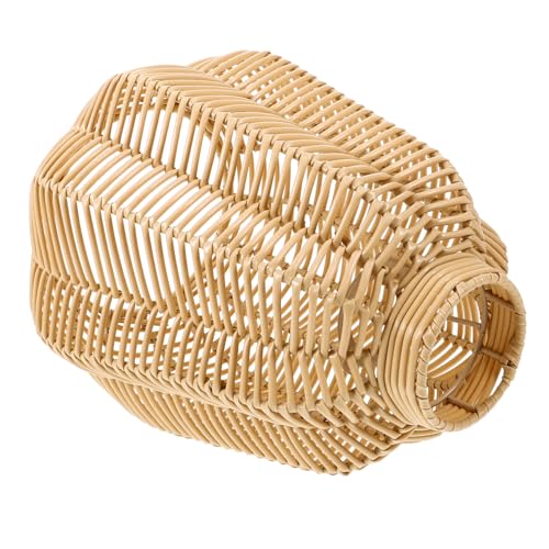 UKCOCO Rattan-kronleuchter Lampenschirm Material Stoff Flechten Klein Weiden Gewebte Dekorativ Geflochten Schatten Hängende Lampenabdeckung Light Brown Plastik von UKCOCO