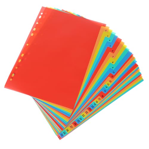 UKCOCO Register Trennblätter PVC Teilig Binder Tabs Divider für Büro Schule Dokumentenorganisation Geeignet für Hefter Schnellhefter Ordner Register Klassenzimmer UKCOCO Register Trennblätter PVC Teilig Binder Tabs Divider für Büro Schule Dokumentenorganisation Geeignet für Hefter Schnellhefter Ordner Register Klassenzimmer von UKCOCO