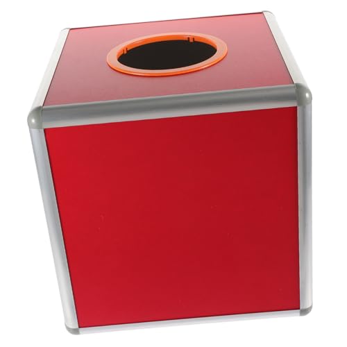 UKCOCO Roter Losbox Mittelgroß Raffle Box Spiel für Party Zubehör mit Sichtschutz und Stabilem Metallgehäuse Farbe Farbe von UKCOCO