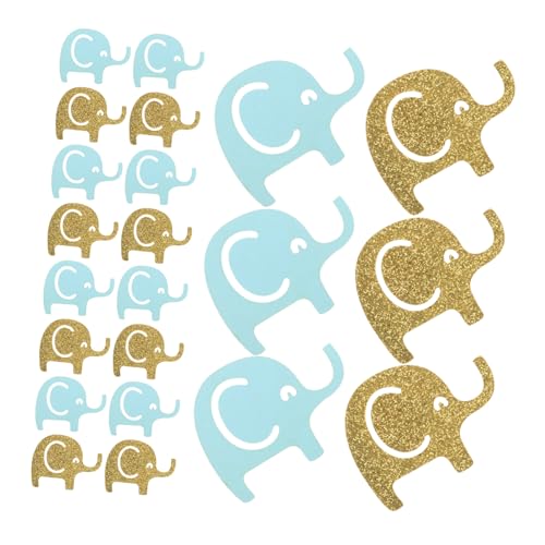 UKCOCO Shower Konfetti Gold Blau Leichte Tischstreu Deko für Babyparty Geburtstagsfeier Tischdeko mit Niedlichen Elefantenmotiven Festliche Papierstreu für Geschenkboxen und von UKCOCO