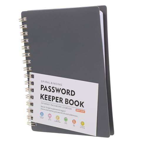 UKCOCO Spiral Passwortbuch mit Bunten Alphabet Registern Organizer für Internetadressen und Passwörter Notizbuch für Senioren Zusätzlichen Notizseiten Komfortabel und Übersichtlich von UKCOCO