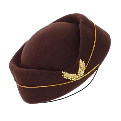 UKCOCO Stewardess Baskenmütze Damen Air Hostess Mütze Weiche Textur Ergonomisch Bequeme Passform für Kostüm Party und Bühnenauftritt von UKCOCO