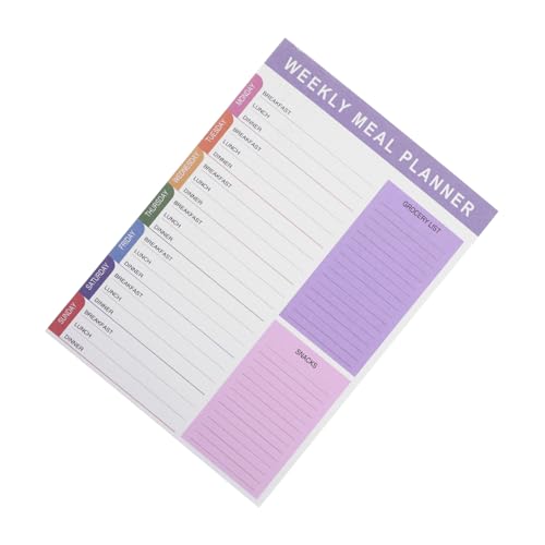 UKCOCO Täglicher Meal Planner Notizblock mit Abreißbaren Blättern für Gesunde Essensplanung Wochen und Monatsplaner mit Einkaufslistenfunktion Design für Einfache Rezeptorganisation von UKCOCO
