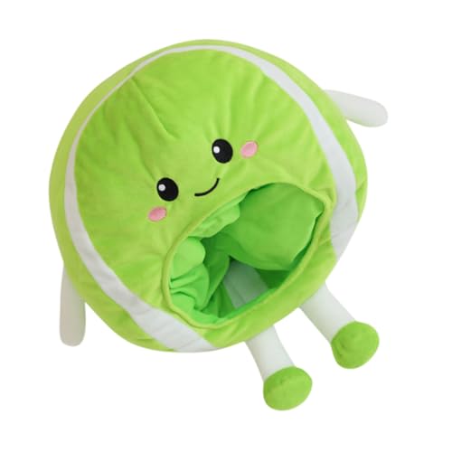 UKCOCO Tenniskopfhut Anziehen Sie Kopfbedeckungen Für Halloween Süße Plüschmütze Plüsch-stirnband-kappe Netter Tennisstirnbandhut Tennis-haar-accessoires Light Green Pp Baumwolle von UKCOCO