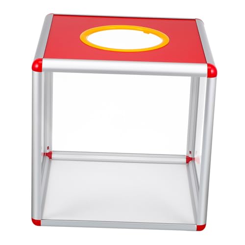 UKCOCO Transparente Rote Aluminium Losbox Robuste Aufbewahrungsbox für Gewinnspiele Abstimmungen Spenden und Partys Vielseitig Einsetzbar Leicht und Langlebig von UKCOCO
