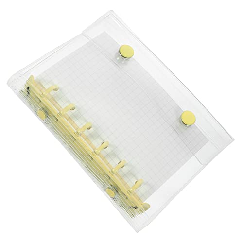 UKCOCO Transparentes Notizbuch mit Doppelverschluss Abnehmbares Ringbuch Mini Scrapbook Tagebuch Milchgelb Lose Dickes für Wochen und Monatsplan Kreatives Journal von UKCOCO