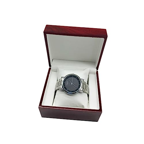UKCOCO Uhrenbox Schmuckschatulle Geschenkbox aus Lackiertem Holz Quadratisch für Armbanduhr Armreif Schmuck Ringe Ohrringe Andenken Dekorative Einzelbox für Tisch Reise Aufbewahrung von UKCOCO