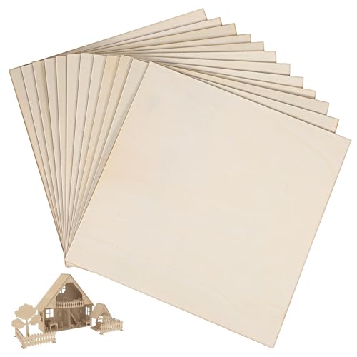 UKCOCO Unbehandelte Holzstücke: 29.4 X 29.4 Cm Große Sperrholzplatten Leere Quadratische Balsaholzplatten Zum Bemalen Basteln Für Untersetzer Modellbauprojekte Brandmalerei 12 Stück UKCOCO Unbehandelte Holzstücke: 29.4 X 29.4 Cm Große Sperrholzplatten Leere Quadratische Balsaholzplatten Zum Bemalen Basteln Für Untersetzer Modellbauprojekte Brandmalerei 12 Stück von UKCOCO