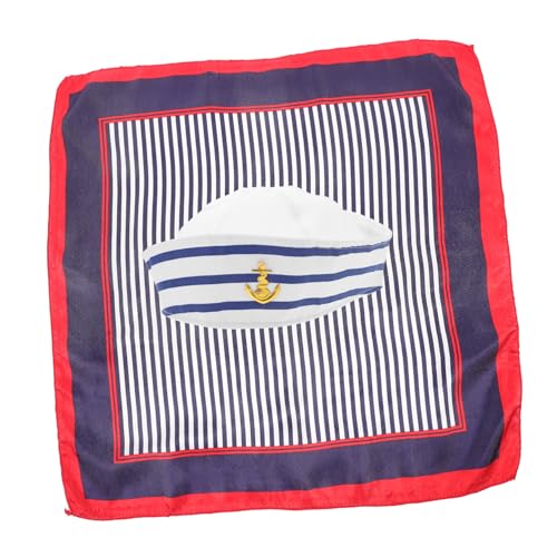 UKCOCO Verstellbares Yacht Kapitänsmützen mit Weiß Gestreiftem Segler Schal Unisex Matrosen Kostüm Zubehör für Party Cosplay Foto Requisite von UKCOCO