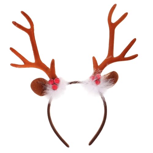 UKCOCO Weihnachts Stirnband Rentier Haarreif mit Geweih Verstellbares Kopfband aus Kunststoff und Festliches Partyaccessoire für Weihnachten Karneval und Kostümpartys von UKCOCO