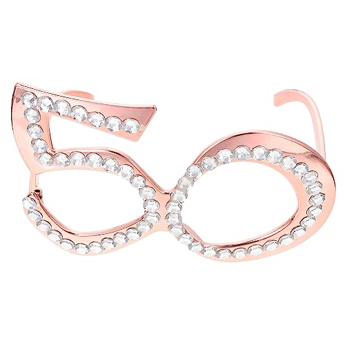 UKCOCO Zahlen Brille Jahre Partydeko mit Glitzer Strass Leichte Geburtstags Fotokabinen Requisite aus Langlebigem PC Komfortabel Hautfreundlich für Fotos Roségold UKCOCO Zahlen Brille Jahre Partydeko mit Glitzer Strass Leichte Geburtstags Fotokabinen Requisite aus Langlebigem PC Komfortabel Hautfreundlich für Fotos Roségold von UKCOCO
