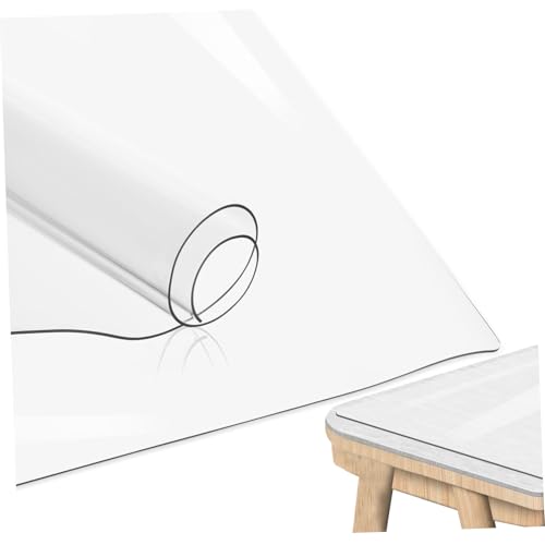 UKCOCO transparente Tischdecke klare Tischdecke Schreibtischunterlage aus Kunststoff Schreibtischschutzmatte klar Kommodenoberseitenschutz Schminkmatte für den Waschtisch Tischtuch PVC von UKCOCO