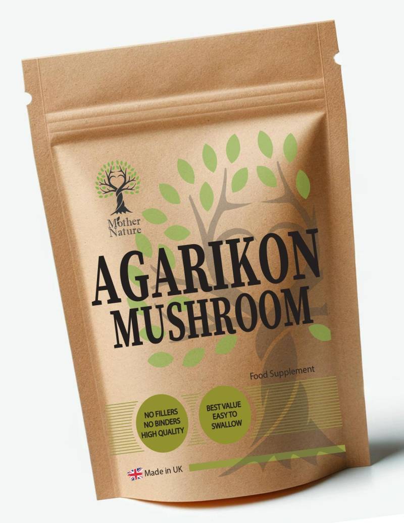 Agarikon Pilzkapseln 500 Mg Hochpotente, Saubere, Natürliche Pilzpulver Umweltfreundliche Beste Vegane Ergänzungen Auf Pflanzlicher Basis von UKmotherNature