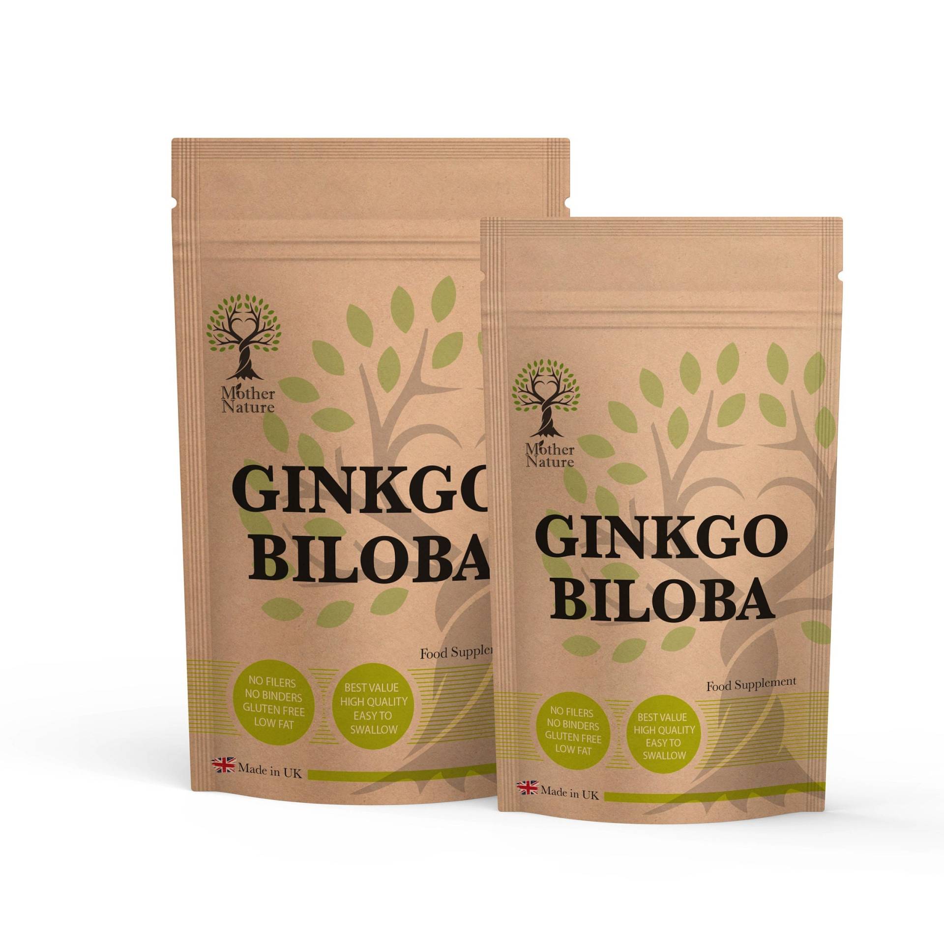 Ginkgo Biloba Extract 340 Mg Hochfeste 50 X Stärkere Pulver Vegane Kapseln Natürliche Ergänzung von UKmotherNature