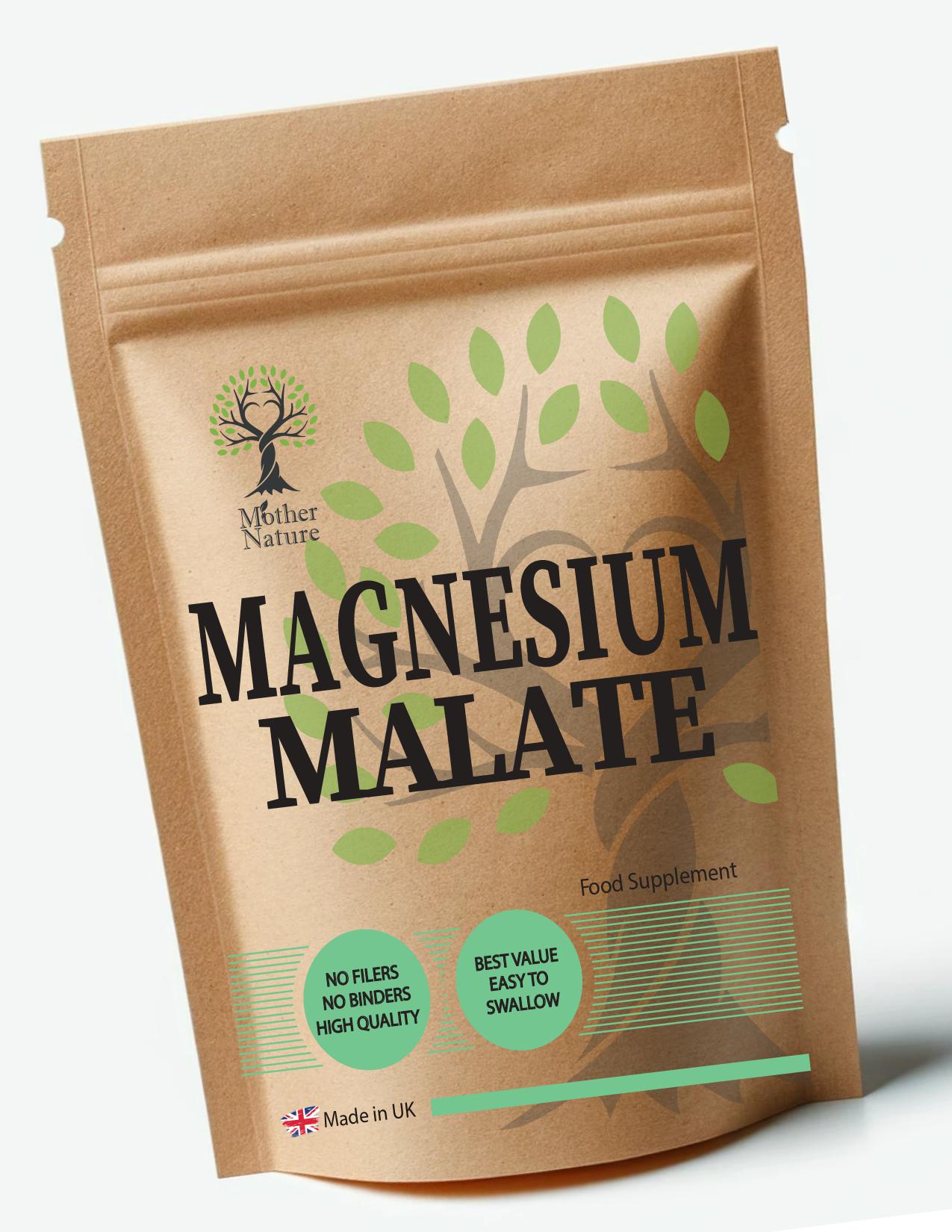 Magnesiummalat-Kapseln 650 Mg, Sauberes Magnesiummalat, Magnesiumpräparate, Vegan von UKmotherNature