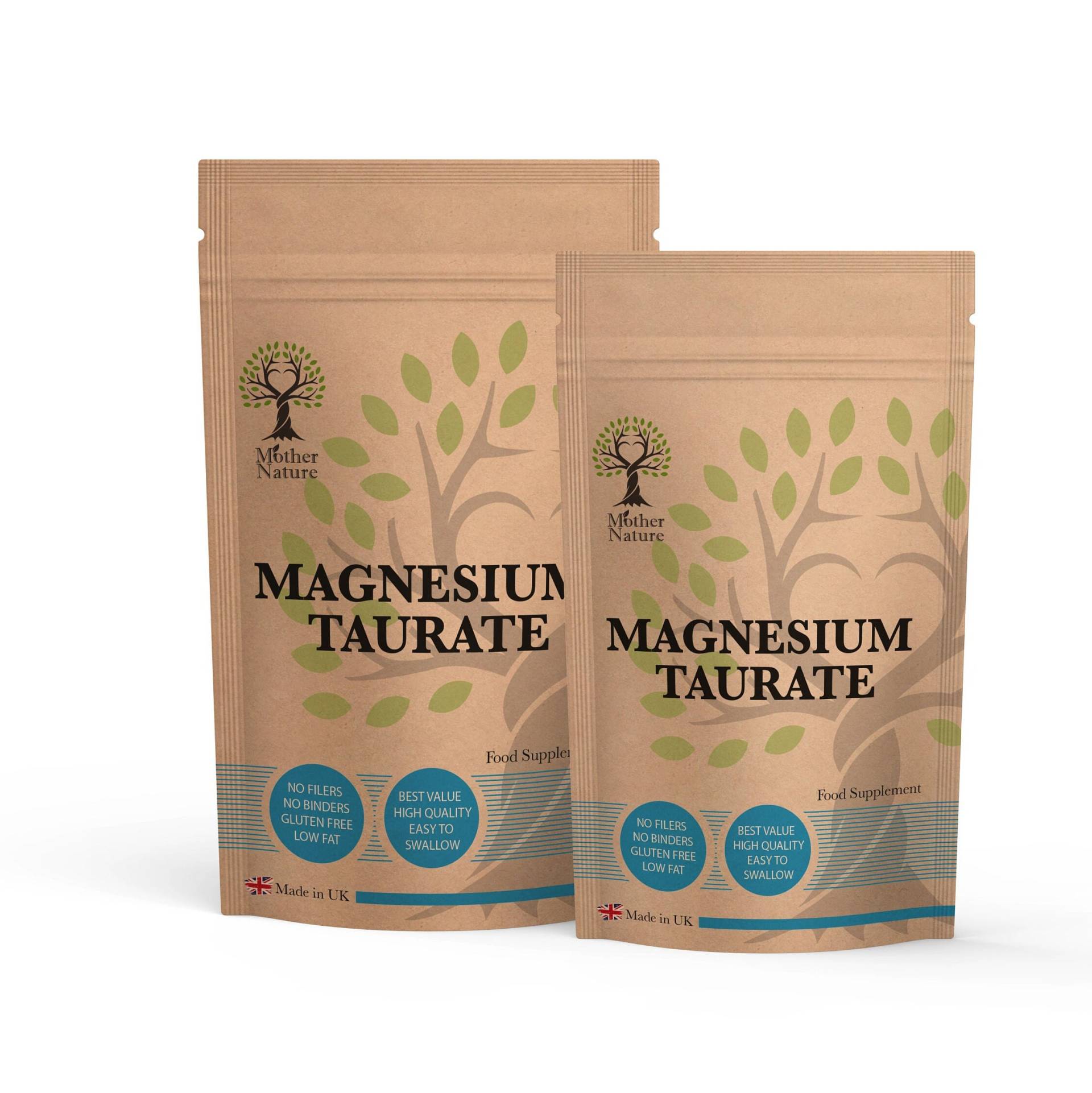 Magnesium Taurat Ergänzung 550 Mg Hoch Resorbierbares Pulver Vegan Kapseln von UKmotherNature