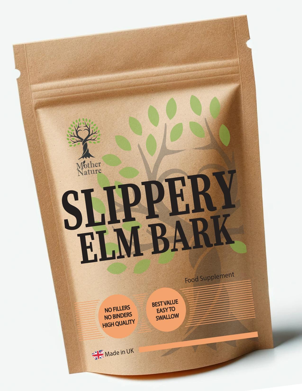 Slippery Elm Bark 550 Mg Kapseln Hochpotente Natürliche Ergänzung Powder Vegan von UKmotherNature