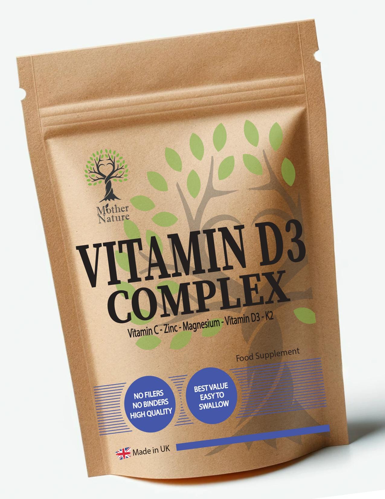 Vitamin D3 10.000 Ie K2 200Mcg Komplexe Zink - C Kapseln Beste + von UKmotherNature