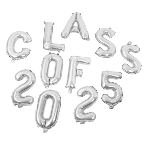 ULDIGI 1 Satz Abschluss Ballon luftballons Partyballons aufblasbare Ballons Partyzubehör Dekoration Gedenkballons Abschlussklasse Dekoration Nummernballons aus Folie Aluminiumfolie Silver von ULDIGI