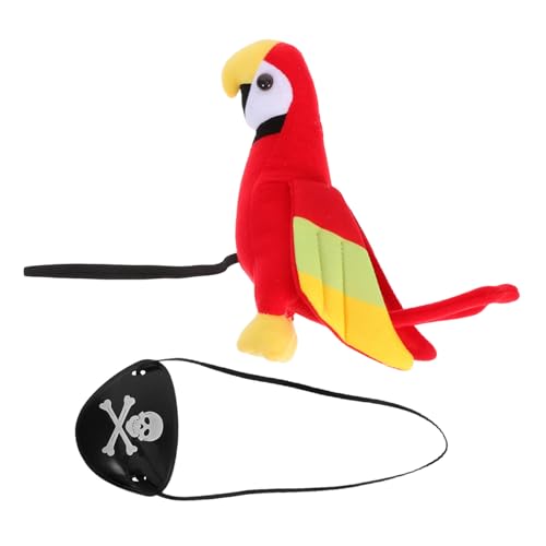 ULDIGI 1 Satz Cosplay-zubehör Piratenpapagei Kostüm Augenklappe Piratenzubehör Papagei Auf Der Schulter Requisiten Zum Verkleiden Von Piraten Kostümzubehör Plüsch von ULDIGI