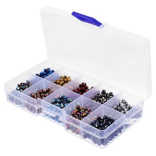 ULDIGI 1 Schachtel Glasperlen für Schmuckherstellung in Box Flache Rondelle Perlen Handgefertigte DIY Perlen für Armbänder Halsketten und Bastelarbeiten Vielseitig und Leicht von ULDIGI