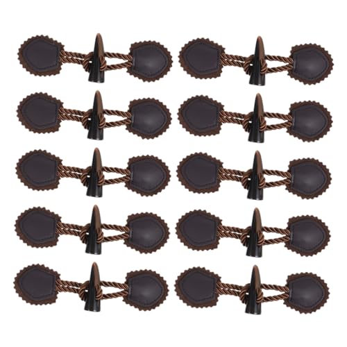 ULDIGI 10 Paare Harz Knebelknöpfe für Wintermäntel Robuste Toggle Knöpfe Vintage Horn-design Sichere Verschlussknöpfe für Damen Herrenmäntel Ersatzknöpfe für Wollmäntel von ULDIGI