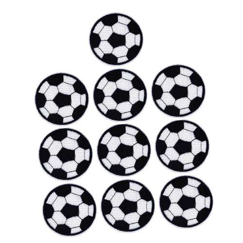 ULDIGI 10 Stück Selbstklebende Fußball aufnäher Strapazierfähige Patch Applikationen zum Reparieren und Dekorieren von Kleidung Jeans Rucksäcken Taschen und Accessoires von ULDIGI