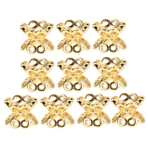 ULDIGI 10 Stück Teiliges Doppelseitige Perlenkappen aus Kupfer Goldfarbene Schmuck perlenkappen für DIY Armband Halskettenherstellung Elegante Doppelseitige Designs Vielseitig für von ULDIGI