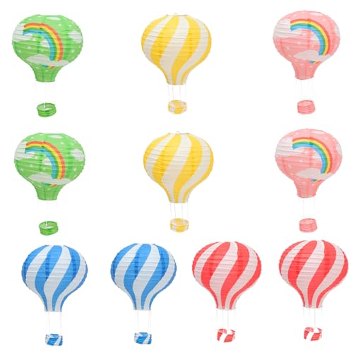 ULDIGI 10 Stück Teiliges Papier hängedekorationen Bunte Heißluftballon lampion Dekorationslichter für Kindergarten Klassenzimmer Party Festliche Anlässe Sicher und Wiederverwendbar ULDIGI 10 Stück Teiliges Papier hängedekorationen Bunte Heißluftballon lampion Dekorationslichter für Kindergarten Klassenzimmer Party Festliche Anlässe Sicher und Wiederverwendbar von ULDIGI