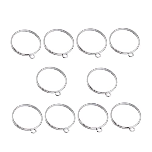 ULDIGI 10 Stück Teiliges Runde Offene Bezel Anhänger aus Langlebiger Zinklegierung Hohl für DIY Schmuckherstellung UV Harz Resin Charms Silberfarbene Rahmen für Halsketten und Armbänder ULDIGI 10 Stück Teiliges Runde Offene Bezel Anhänger aus Langlebiger Zinklegierung Hohl für DIY Schmuckherstellung UV Harz Resin Charms Silberfarbene Rahmen für Halsketten und Armbänder von ULDIGI
