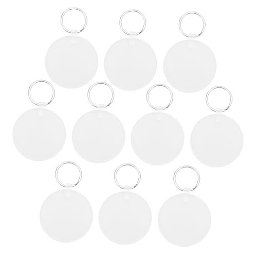 ULDIGI 10 Stück Teiliges Sublimations Rund Doppelseitig Sublimierbar Leere Schlüsselringe für DIY Bastelprojekte Hitzebeständige Fotoübertragung Blanko Zubehör für Individuellen von ULDIGI
