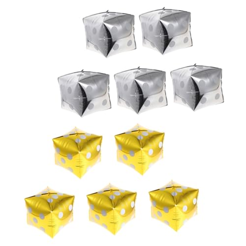 ULDIGI 10 Stück Teiliges Würfel Folienballons in Gold und Silber Wiederverwendbare Partydekoration für themen Geburtstag Hochzeit und Foto requisiten Leichte Langlebige Deko für ULDIGI 10 Stück Teiliges Würfel Folienballons in Gold und Silber Wiederverwendbare Partydekoration für themen Geburtstag Hochzeit und Foto requisiten Leichte Langlebige Deko für von ULDIGI