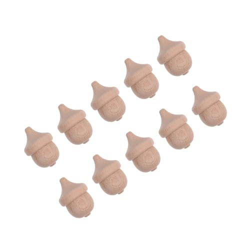 ULDIGI 10 Stück Unbemalte Holz Eicheln Diy Graffiti Bastelspielzeug Unvollendete Acorn Ornamente für Projekte von ULDIGI